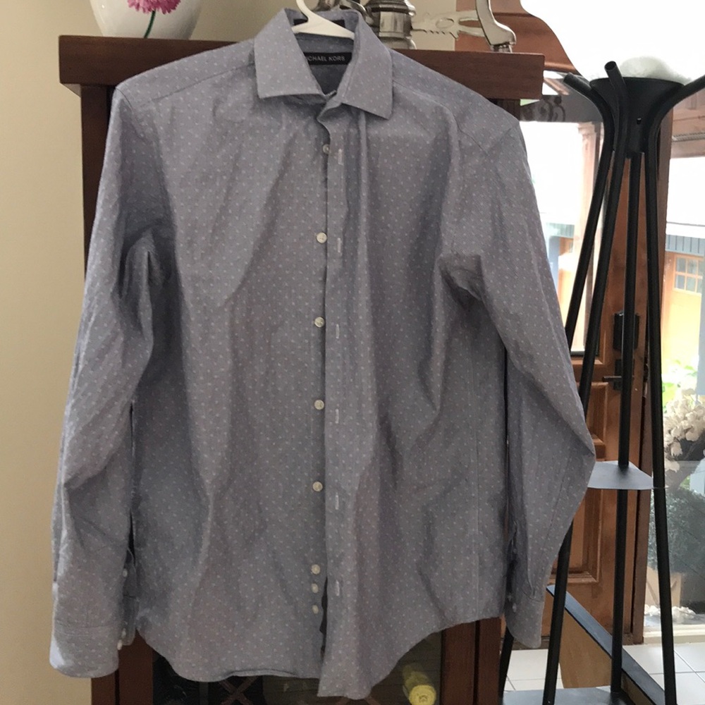 Bluish gray button down Michael kors